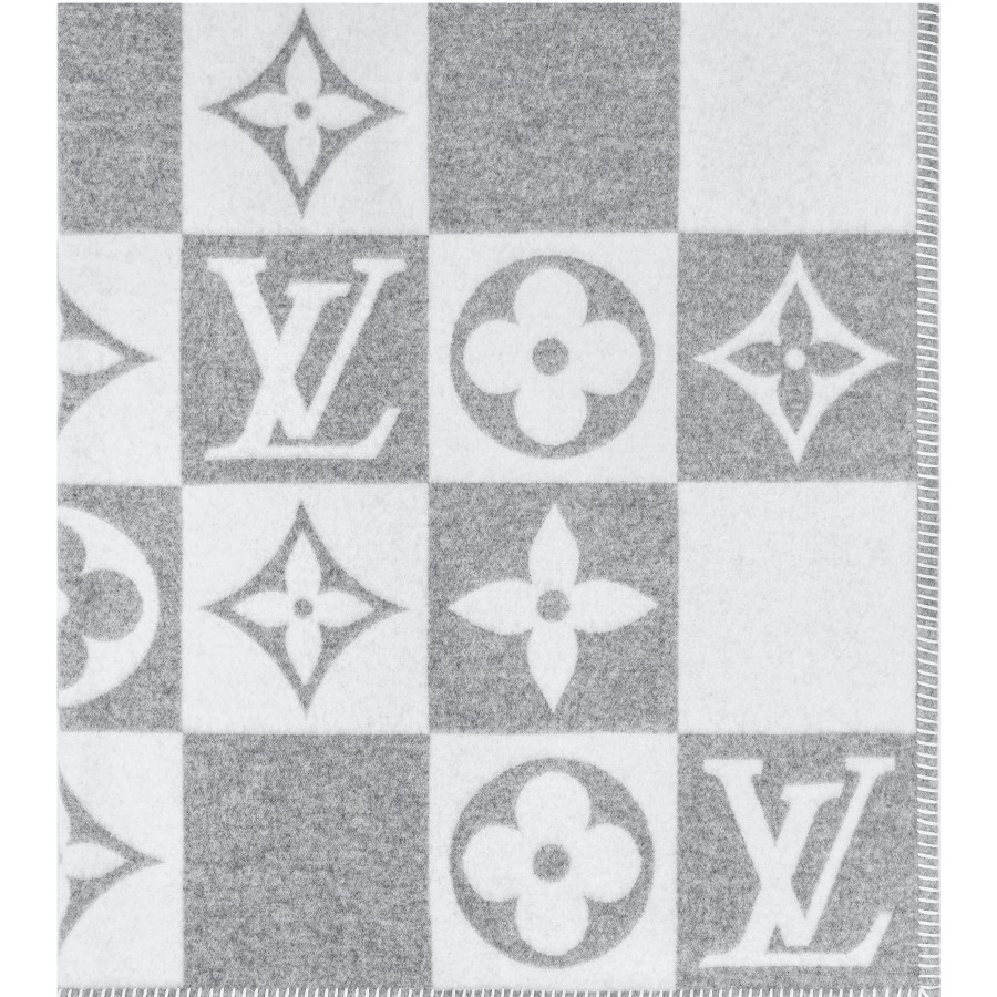 Women Louis Vuitton Home Textiles | Lv Checkmate Blanket Grey