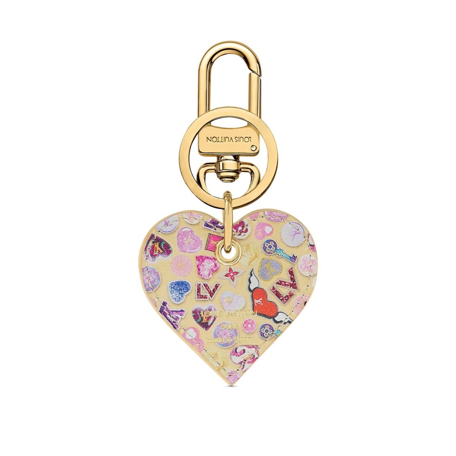 Women Louis Vuitton Key Holders And Bag Charms | Love Lock Heart Key Holder