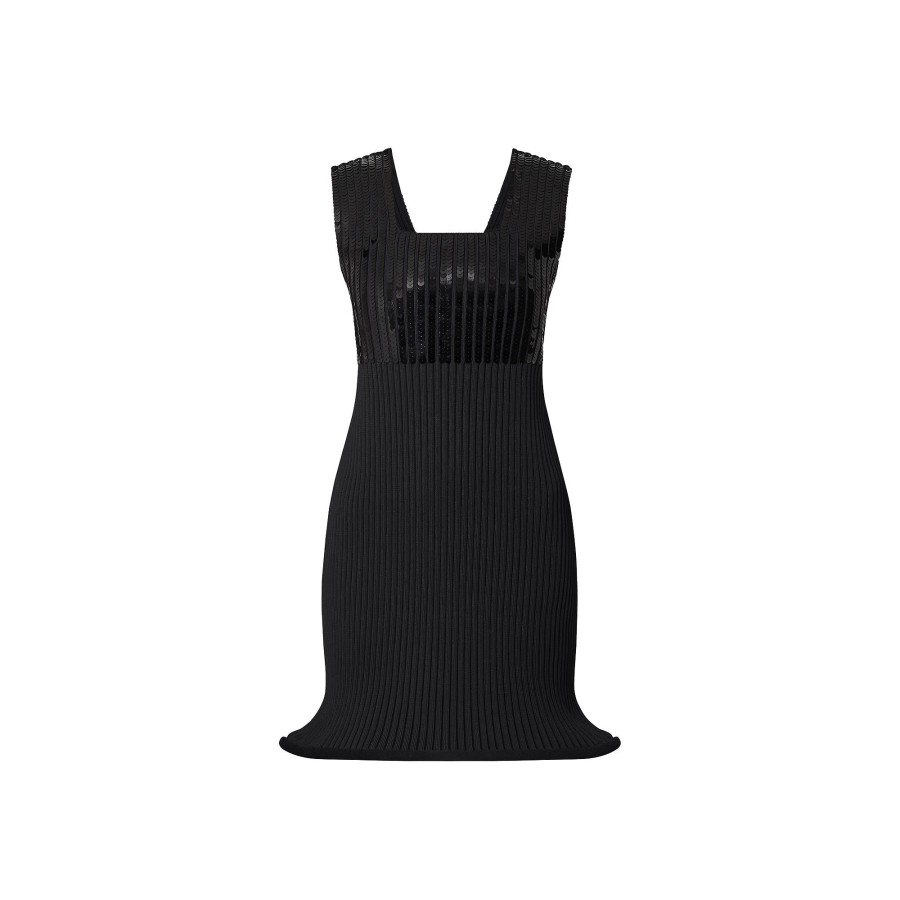 Women Louis Vuitton Dresses | Lv Night Sequin Accent Mini Dress