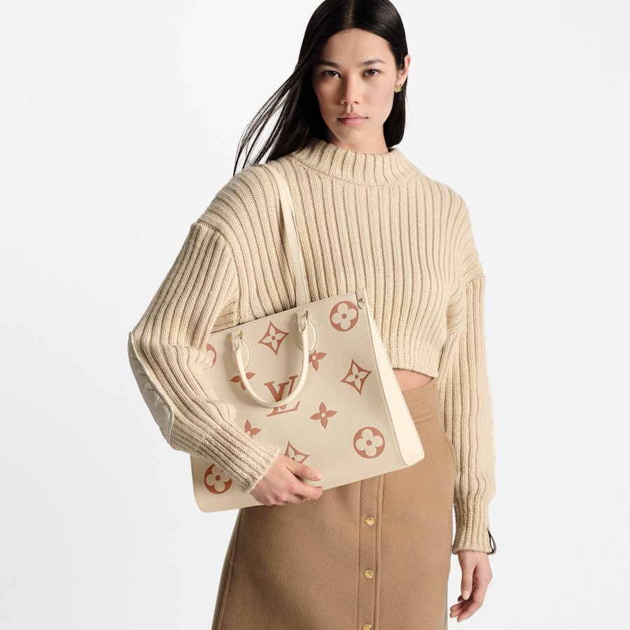 Women Louis Vuitton Leather Bags | Onthego Mm Creme/Rose Trianon