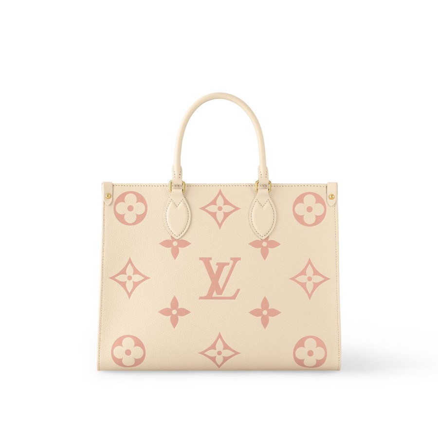 Women Louis Vuitton Leather Bags | Onthego Mm Creme/Rose Trianon