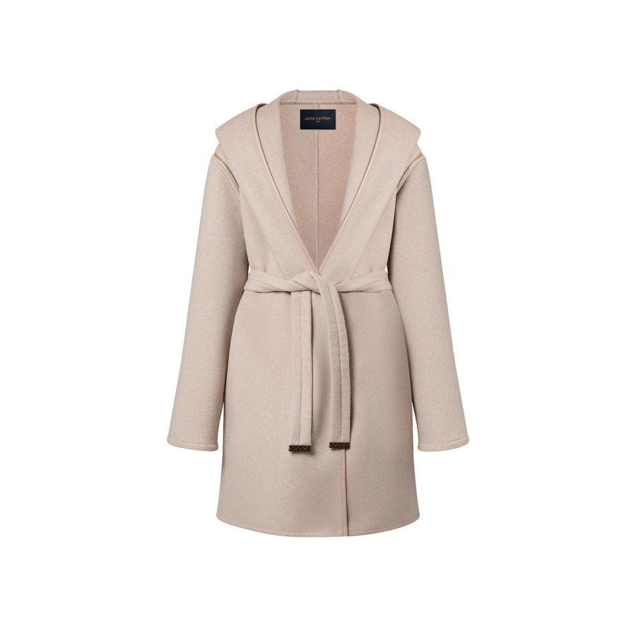 Women Louis Vuitton Coats And Jackets | Zipper Sleeve Hooded Wrap Coat