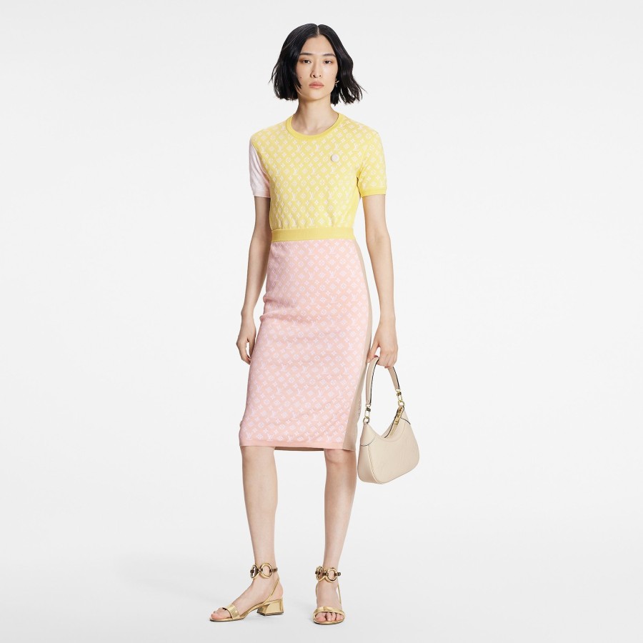 Women Louis Vuitton Knitwear | Pastel Monogram Knit Tube Skirt