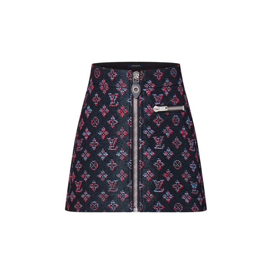 Women Louis Vuitton Skirts And Shorts | Monogram Jacquard Zip-Up Mini Skirt