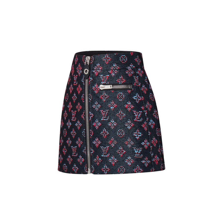 Women Louis Vuitton Skirts And Shorts | Monogram Jacquard Zip-Up Mini Skirt