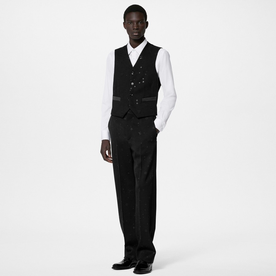 Men Louis Vuitton Blazers And Jackets | Embroidered Silk And Wool Blend Gilet