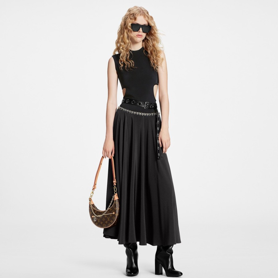 Women Louis Vuitton Skirts And Shorts | Chain Belt Silk Midi Skirt