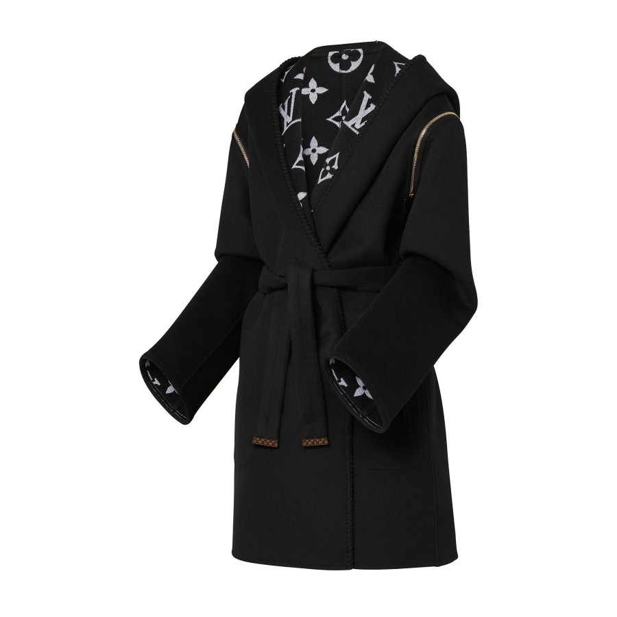 Women Louis Vuitton Coats And Jackets | Reversible Zipper Sleeve Hooded Wrap Coat