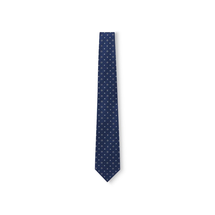 Men Louis Vuitton Ties And Pocket Squares | Lv Dual Tie Navy Blue