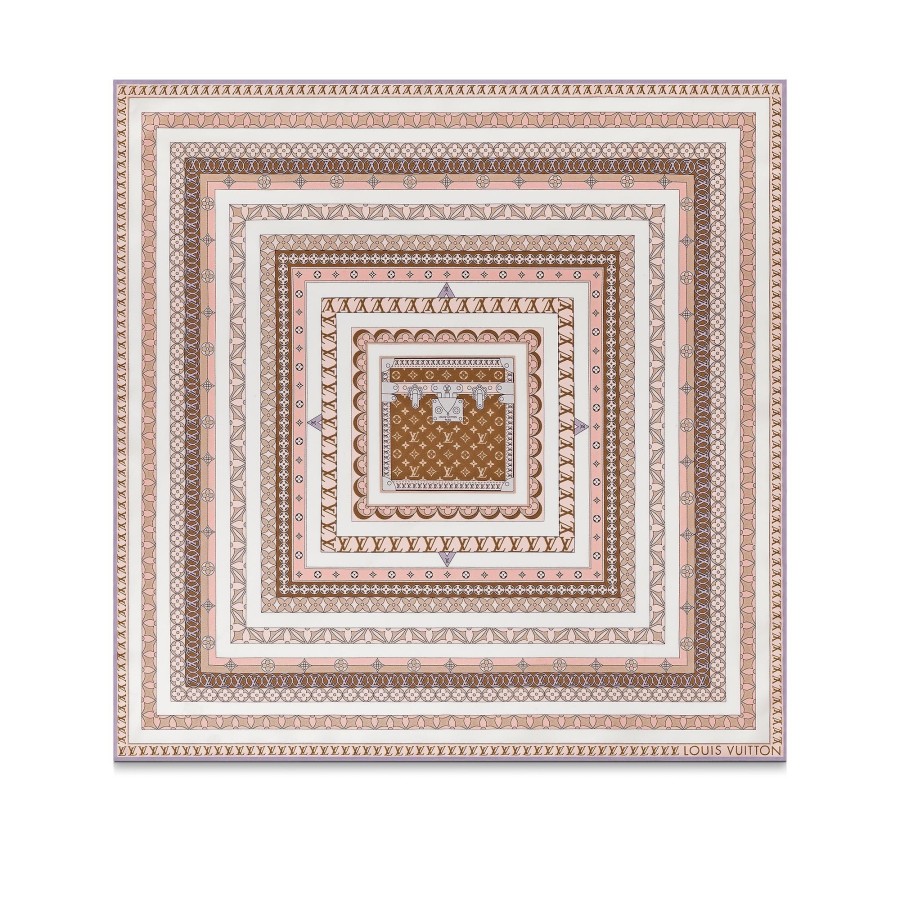 Women Louis Vuitton Silk Squares And Bandeaus | Everlasting Lv Square 45 Light Pink