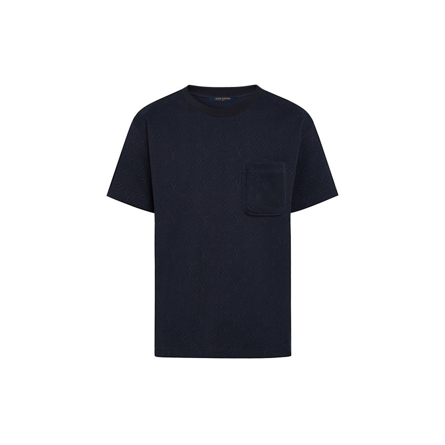 Men Louis Vuitton T-Shirts And Polos | Signature 3D Pocket Monogram T-Shirt Dark Blue