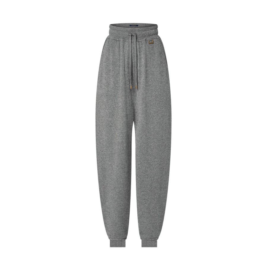 Women Louis Vuitton Knitwear | D-Ring Detail Cashmere Jogging Pants Heather Grey