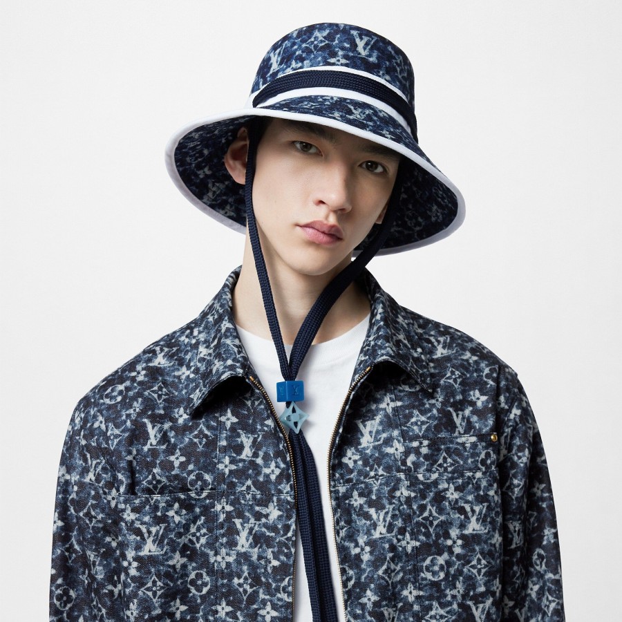 Men Louis Vuitton Hats And Gloves | Lv Play Monogram Pointillism Bucket Hat