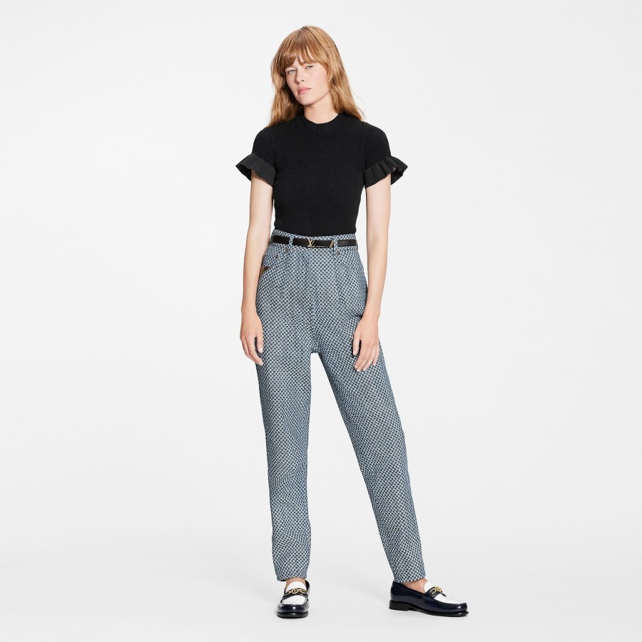 Women Louis Vuitton Denim | Mini Checkerboard Denim Carrot Pants