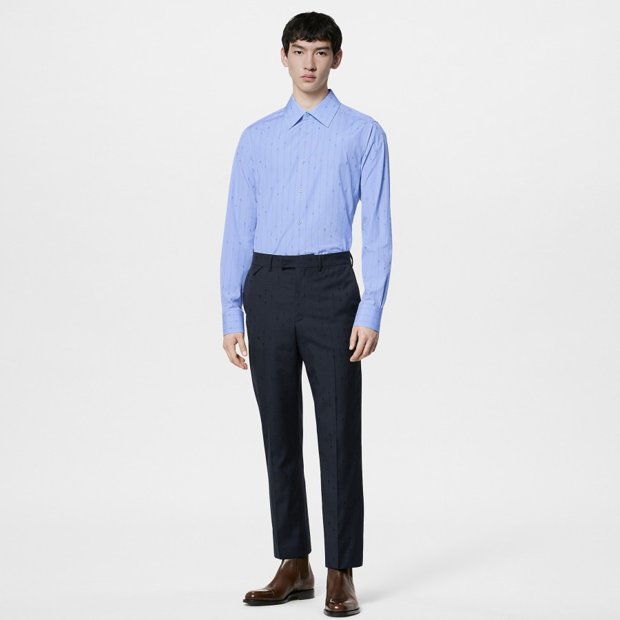 Men Louis Vuitton Shirts | Cotton Long-Sleeved Slim Shirt