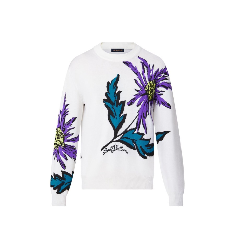 Men Louis Vuitton Knitwear And Sweatshirts | Thistle Intarsia Pullover