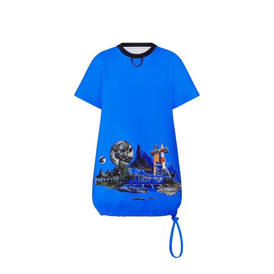 Women Louis Vuitton Dresses | Cosmic Motel Print Balloon T-Shirt Dress