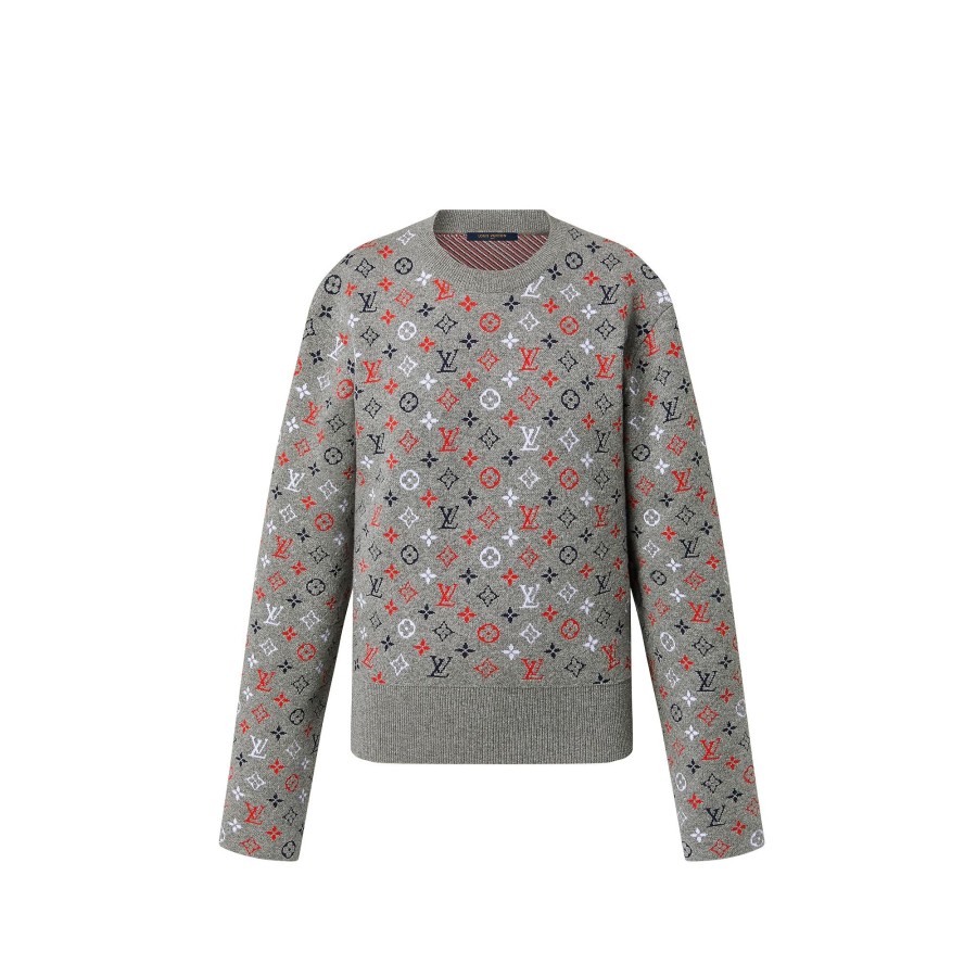 Women Louis Vuitton Knitwear | Multicolor Monogram Jacquard Pullover