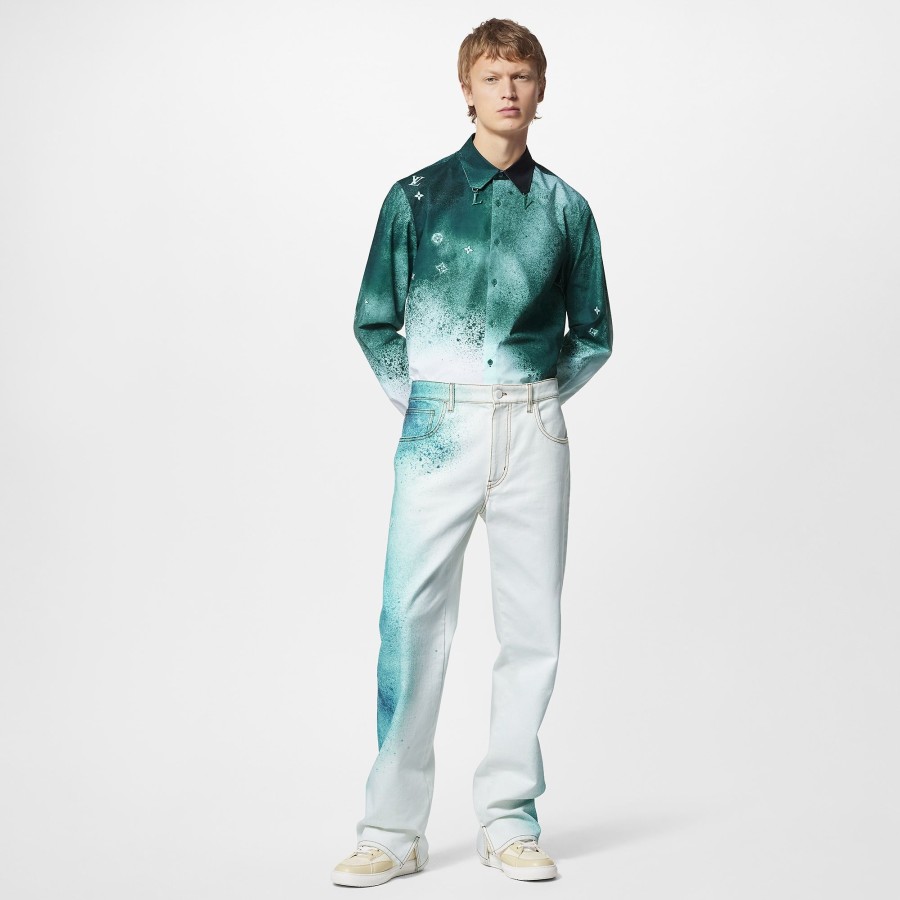 Men Louis Vuitton Pants | Lv Spray Denim Pants