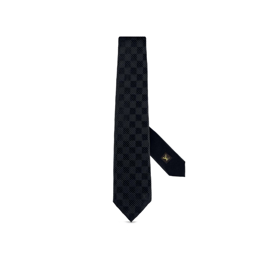 Men Louis Vuitton Ties And Pocket Squares | Damier Gold Tie