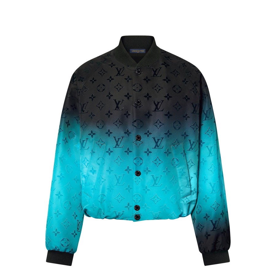 Men Louis Vuitton Coats And Outerwear | Monogram Flocked Nylon Bomber