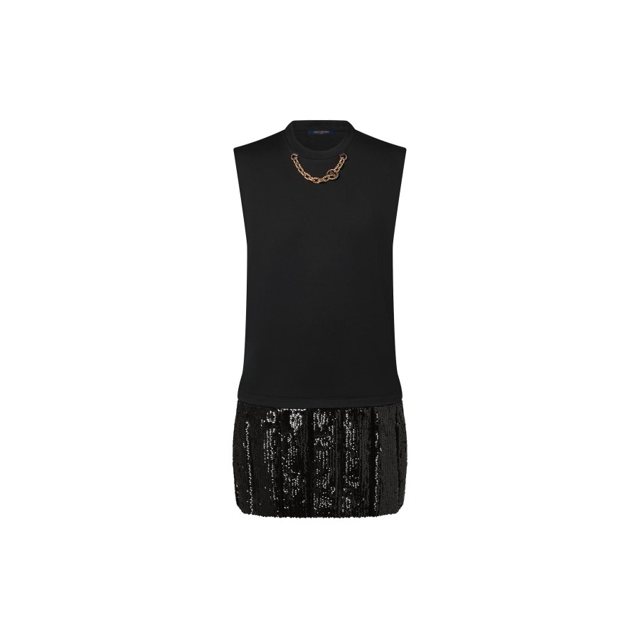 Women Louis Vuitton Dresses | Sequin Panel T-Shirt Dress