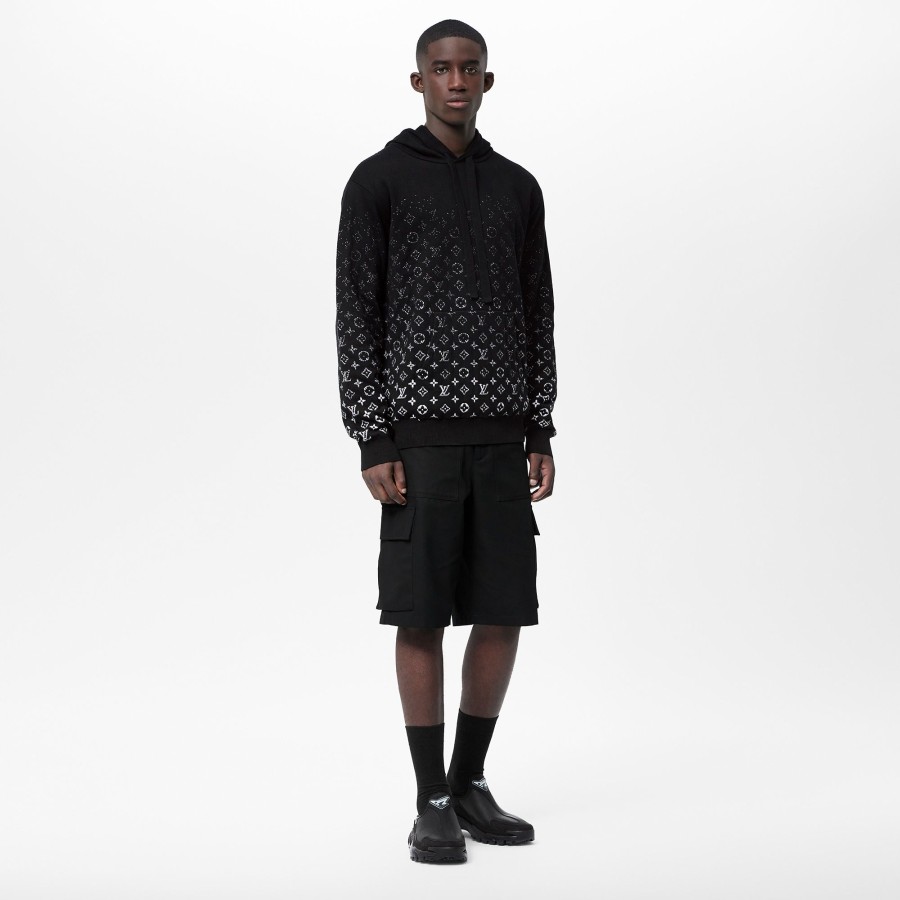 Men Louis Vuitton Knitwear And Sweatshirts | Monogram Gradient Hoodie Noir Blanc