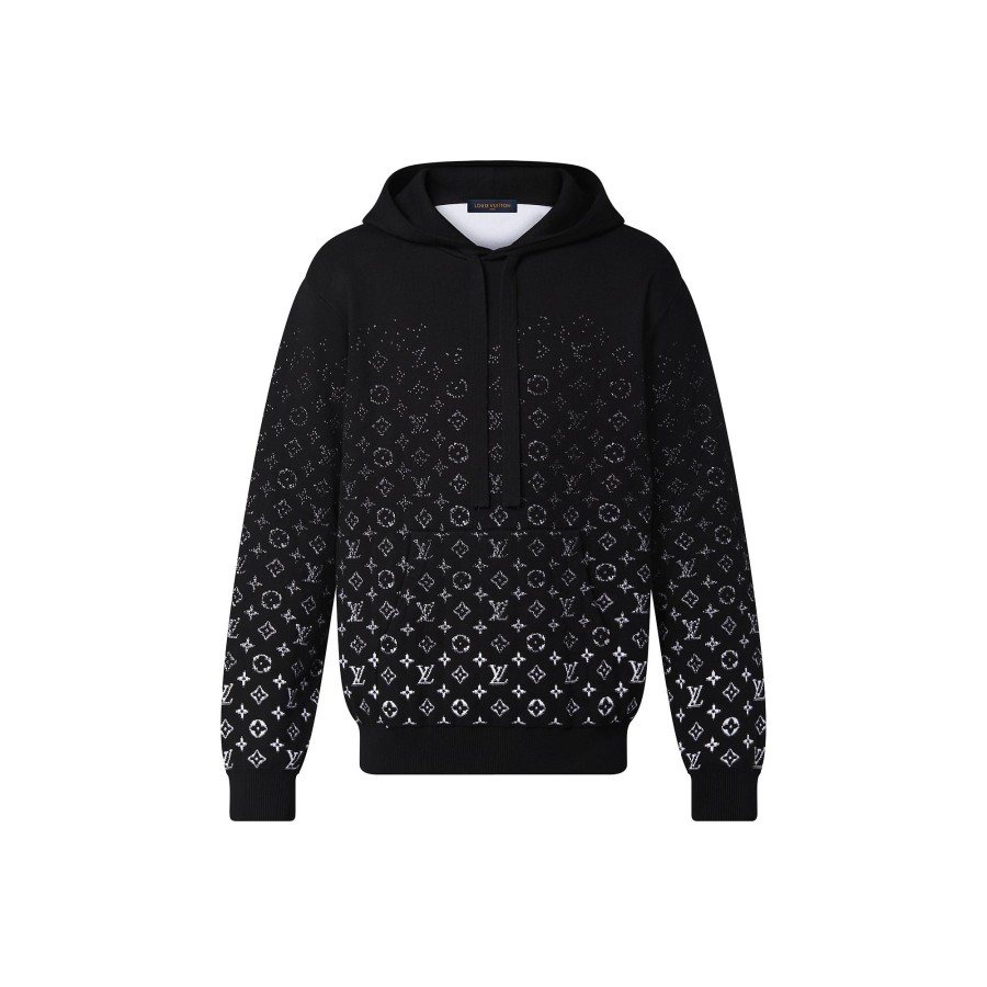 Men Louis Vuitton Knitwear And Sweatshirts | Monogram Gradient Hoodie Noir Blanc