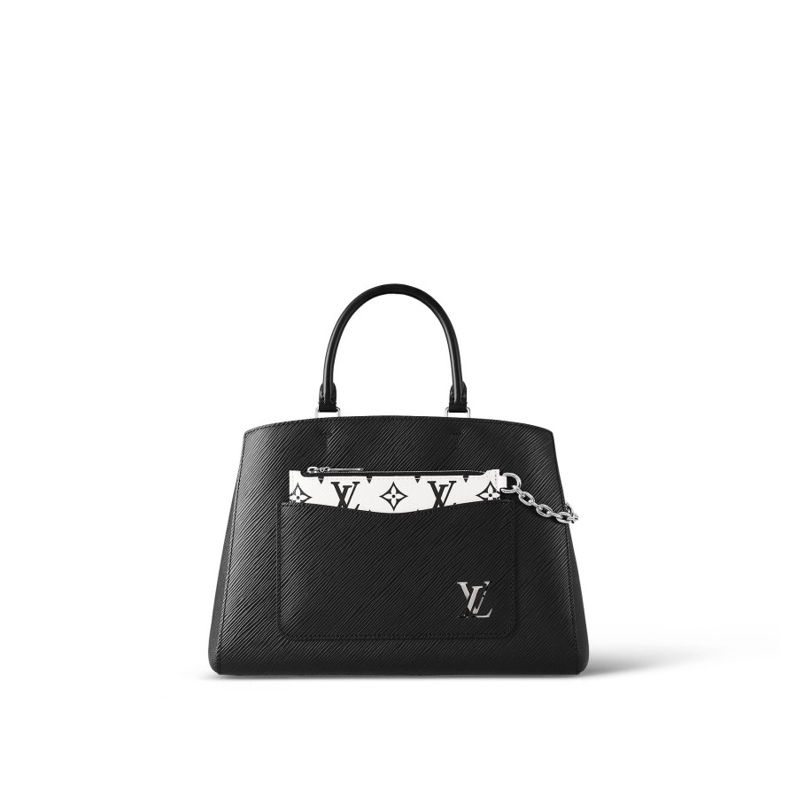 Women Louis Vuitton Leather Bags | Marelle Tote Mm Black