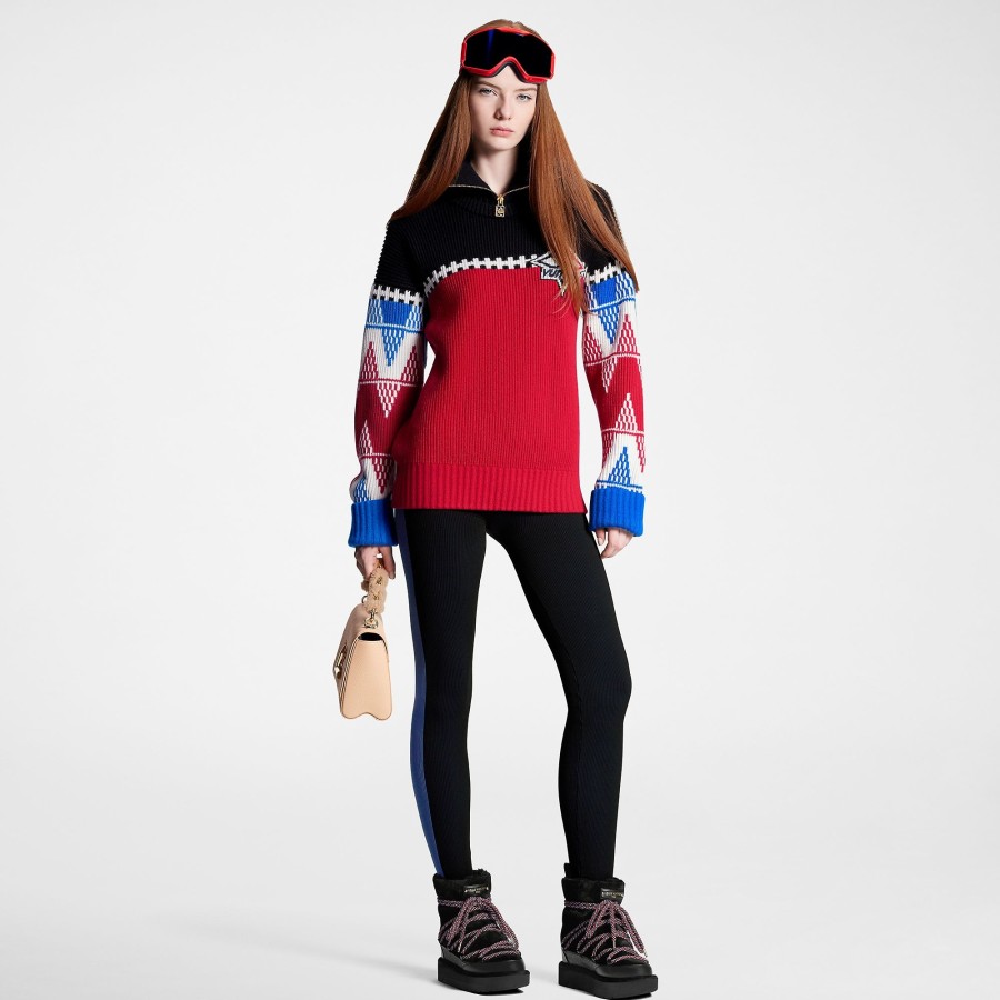 Women Louis Vuitton Knitwear | Tricolor Knit High Neck Pullover