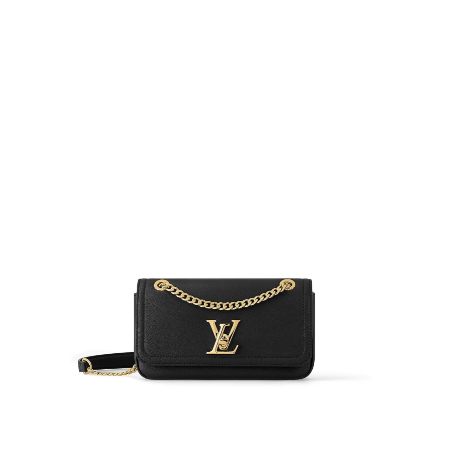 Women Louis Vuitton Leather Bags | Lockme Chain Bag East West Black