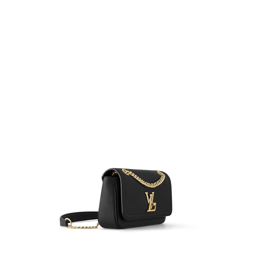 Women Louis Vuitton Leather Bags | Lockme Chain Bag East West Black