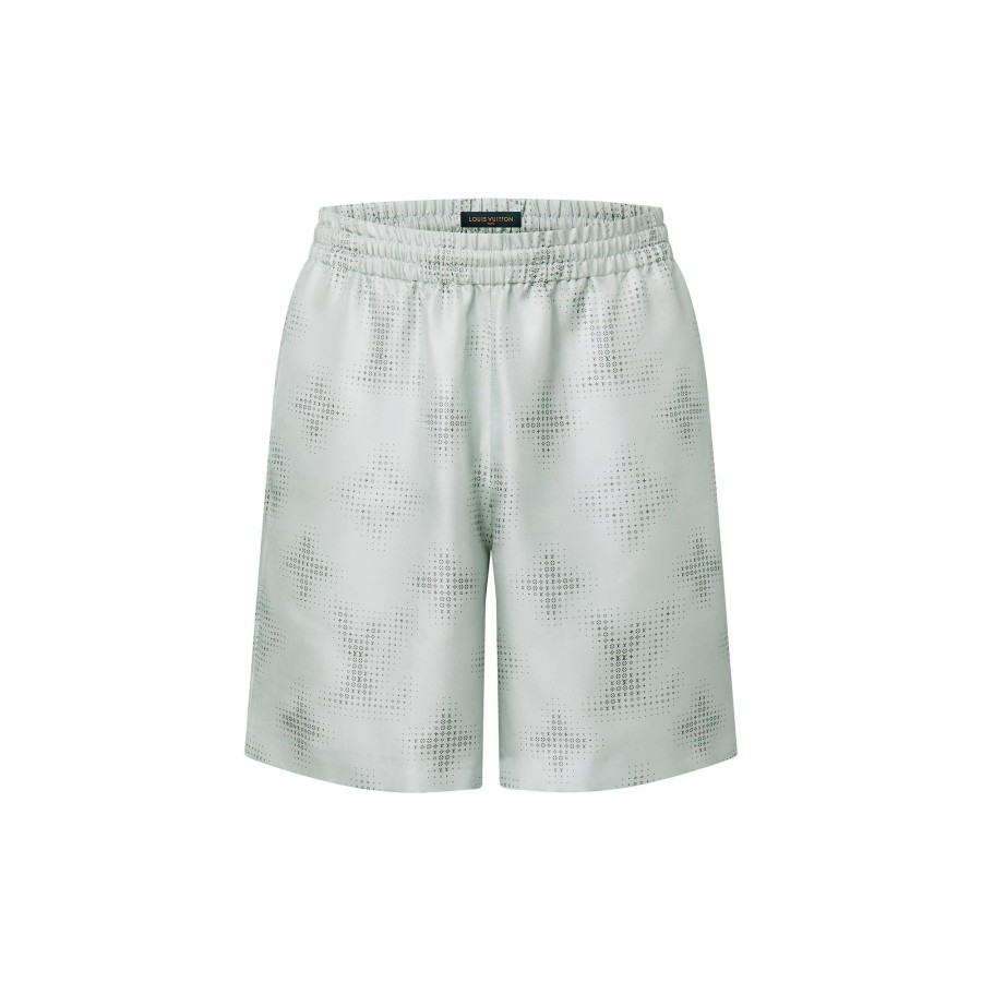 Men Louis Vuitton Pants | Monogram Printed Silk Shorts