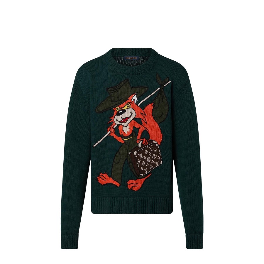 Men Louis Vuitton Knitwear And Sweatshirts | Handknit Crewneck