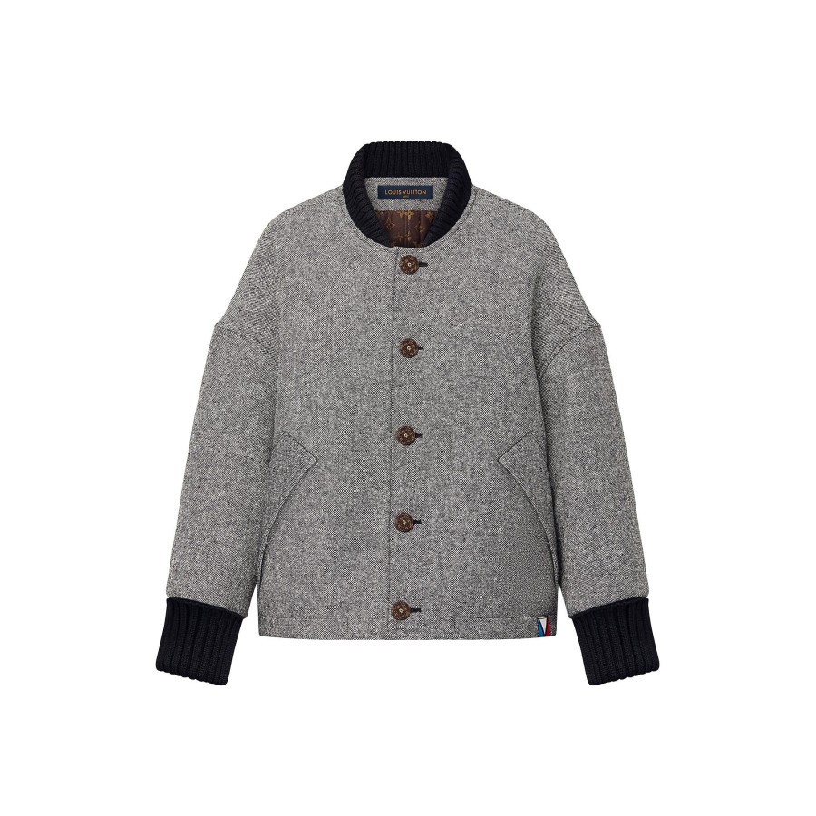 Women Louis Vuitton Coats And Jackets | Tweed Varsity Jacket