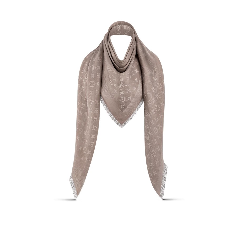 Women Louis Vuitton Shawls And Stoles | Monogram Classic Shawl Taupe