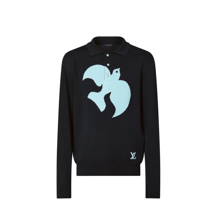 Men Louis Vuitton Knitwear And Sweatshirts | Graphic Long-Sleeved Knit Polo