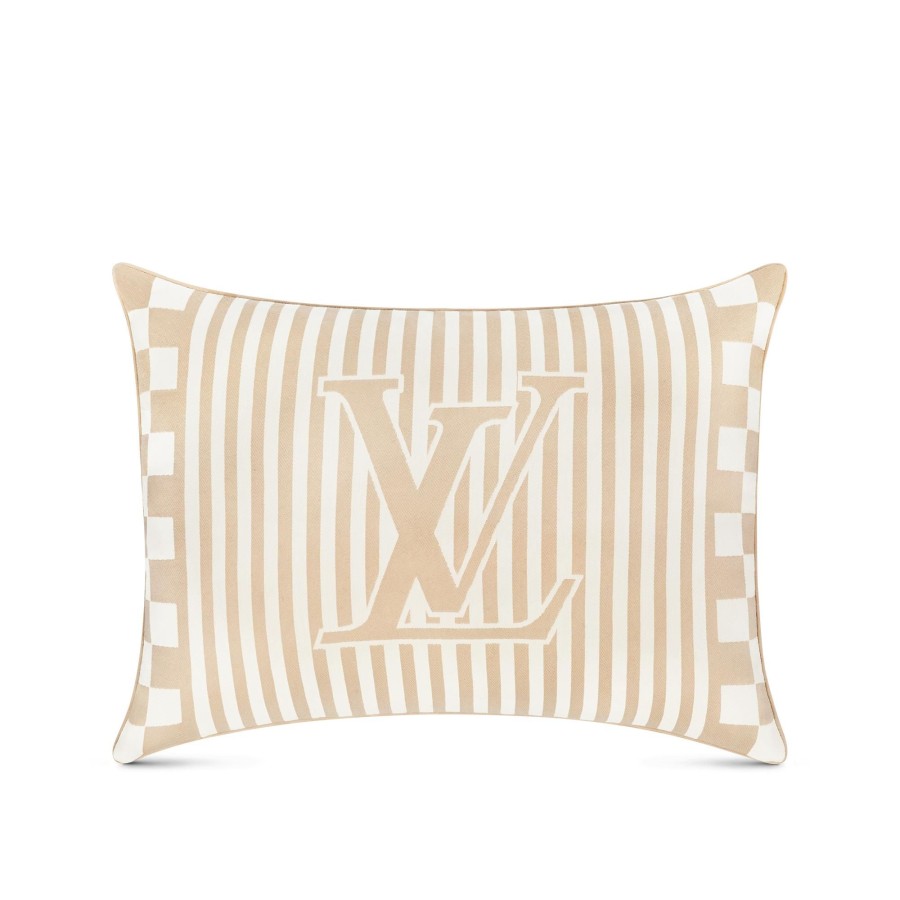 Men Louis Vuitton Home Textile | Lv Graphical Beach Cushion Beige