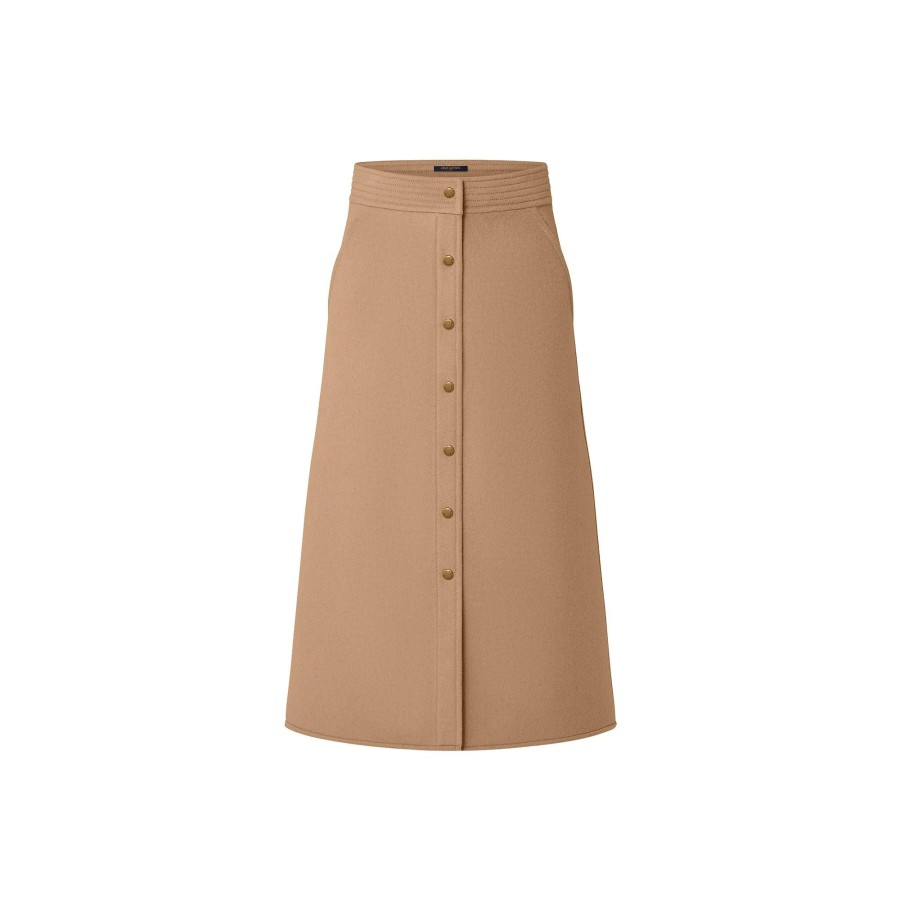 Women Louis Vuitton Skirts And Shorts | Double Face Button Down Midi Skirt