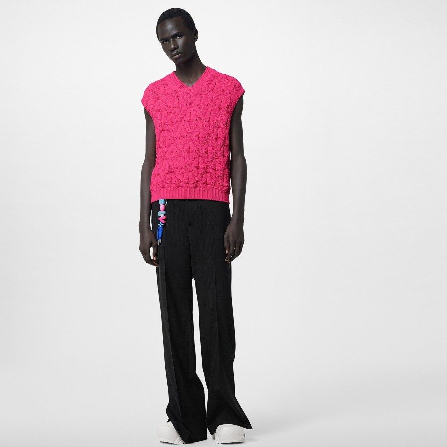 Men Louis Vuitton Knitwear And Sweatshirts | Monogram Flower Cotton Knit Vest