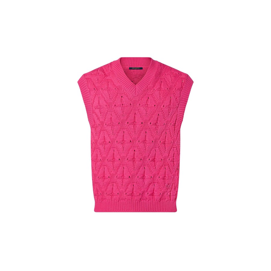 Men Louis Vuitton Knitwear And Sweatshirts | Monogram Flower Cotton Knit Vest