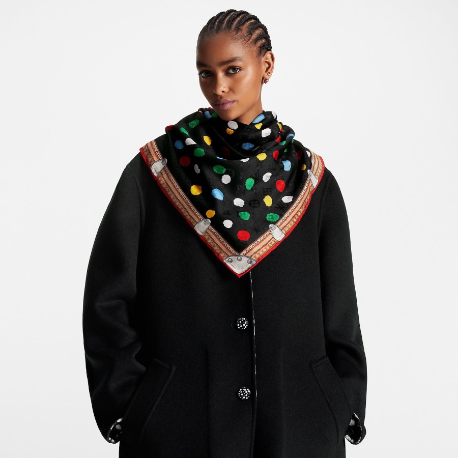 Women Louis Vuitton Shawls And Stoles | Lv X Yk Painted Dots Monogram Shawl