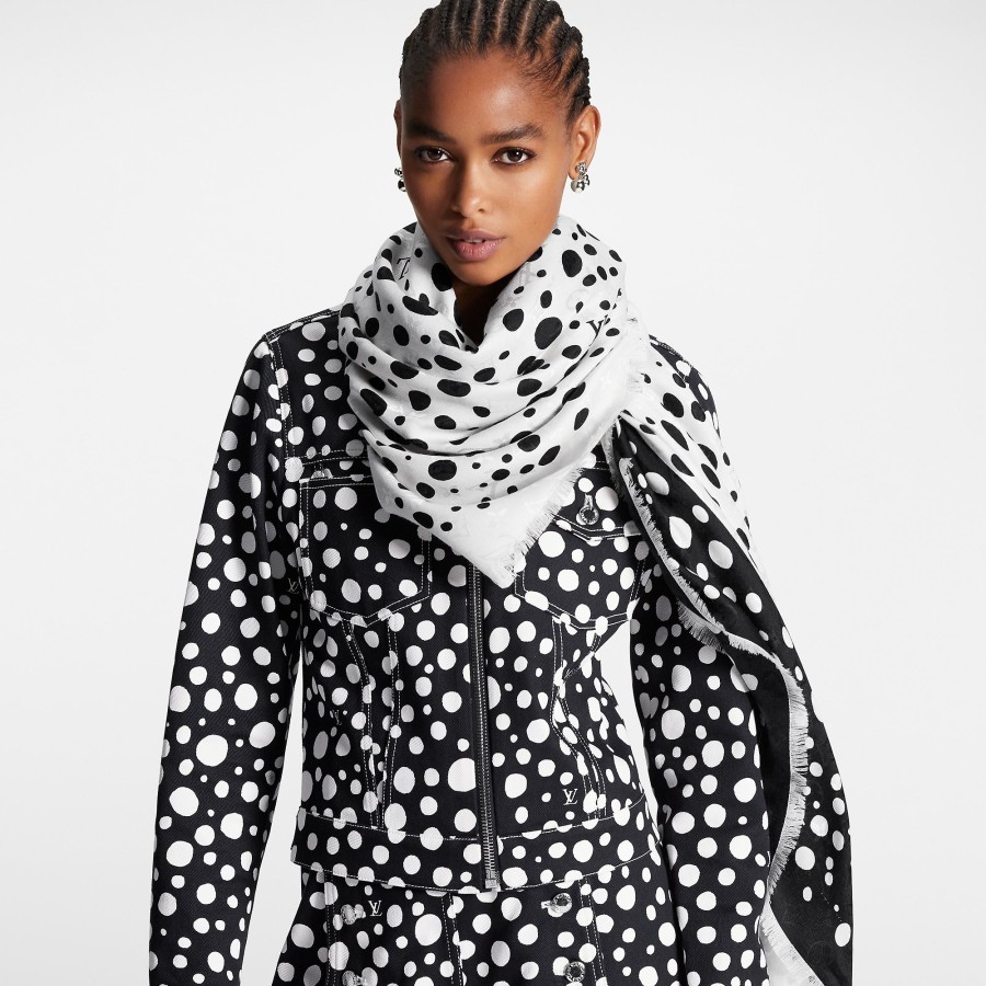 Women Louis Vuitton Shawls And Stoles | Lv X Yk Infinity Dots Shawl