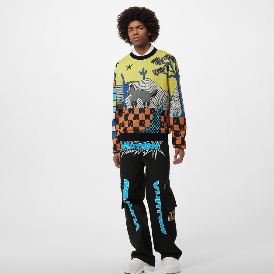 Men Louis Vuitton Knitwear And Sweatshirts | Cotton Jacquard Crewneck