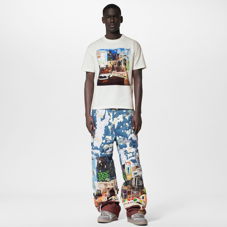 Men Louis Vuitton T-Shirts And Polos | Printed Cotton T-Shirt