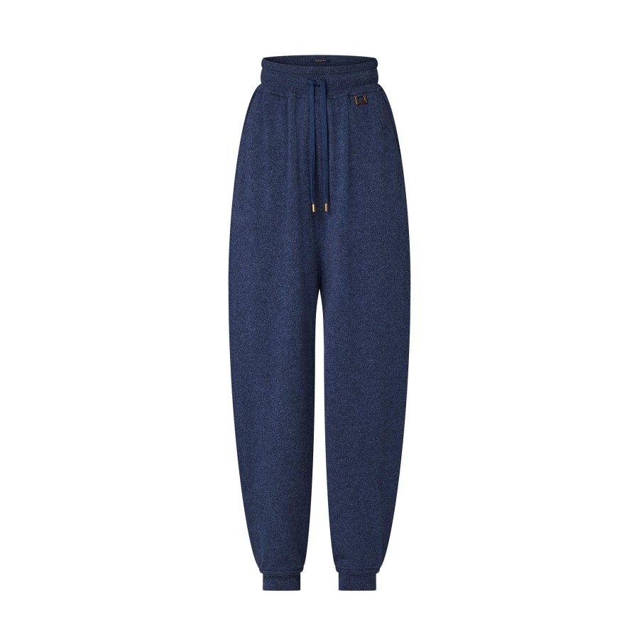 Women Louis Vuitton Knitwear | D-Ring Detail Cashmere Jogging Pants Blue Grey