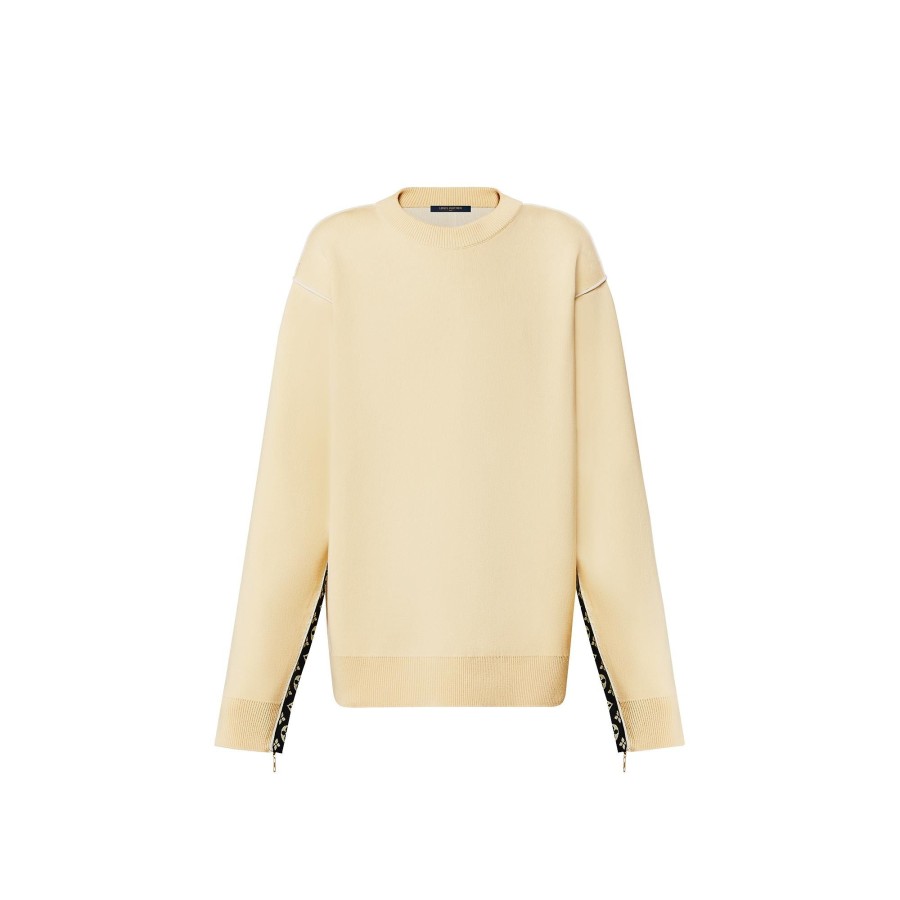 Women Louis Vuitton Knitwear | Open Sleeve Loungewear Pullover Beige