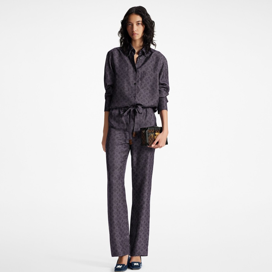 Women Louis Vuitton Pants | Inverted Mahina Monogram Pajama Pants