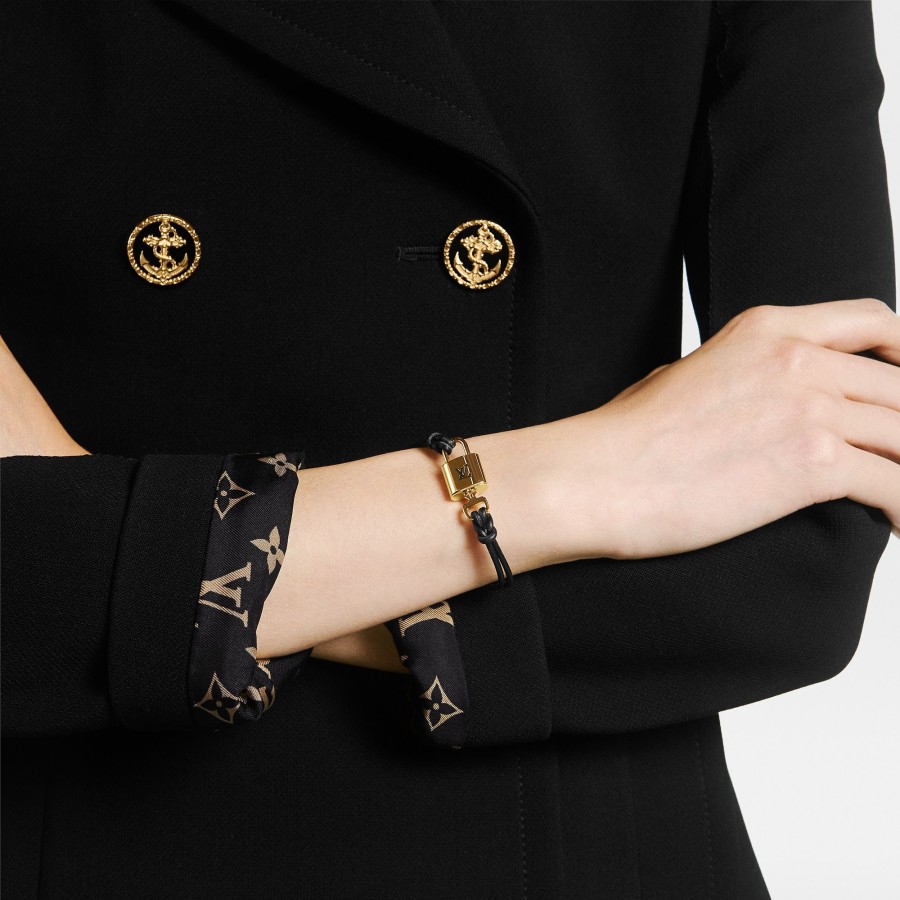 Women Louis Vuitton Bracelets | Lv Padlock Bracelet Black