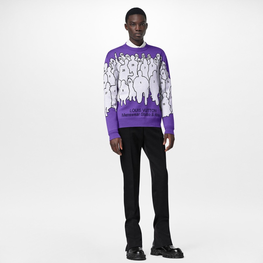 Men Louis Vuitton Knitwear And Sweatshirts | Studio Jacquard Crewneck